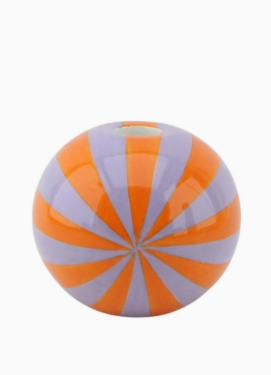 Kerzenhalter - Candy Swirl - flieder - orange - 10 cm